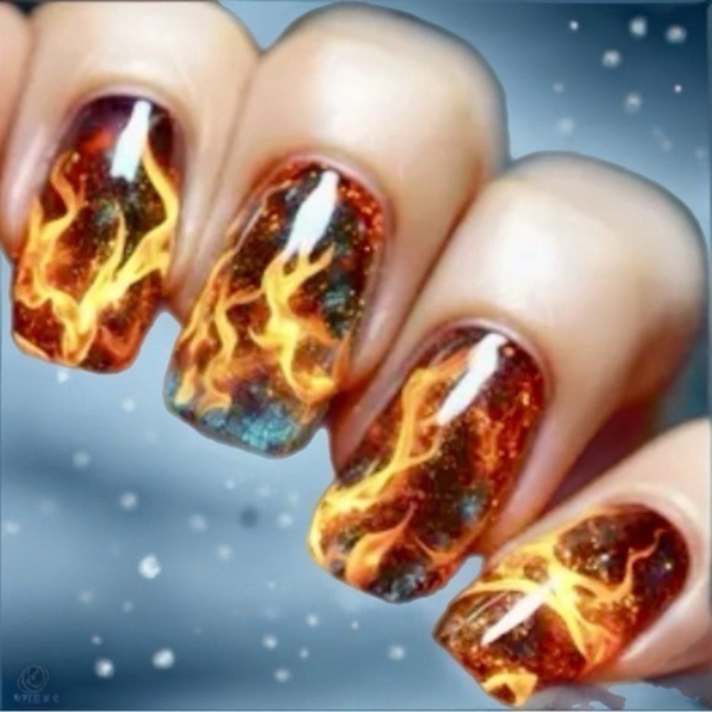 Fire Press On Nails NWT